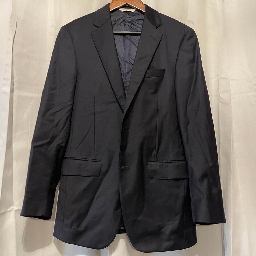 SAMUELSOHN SUPER 130'S SIZE 38R NAVY 2 BUTTON WOOL SPORTCOAT
